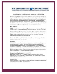 Use of Everyday Games Therapeutically Framework